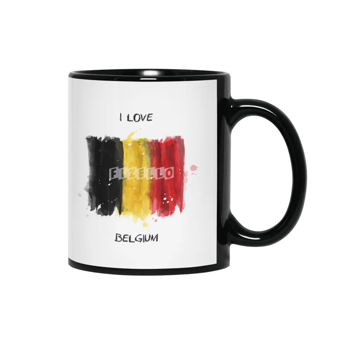 I Love Belgium, My Home, My Country Siyah Kupa