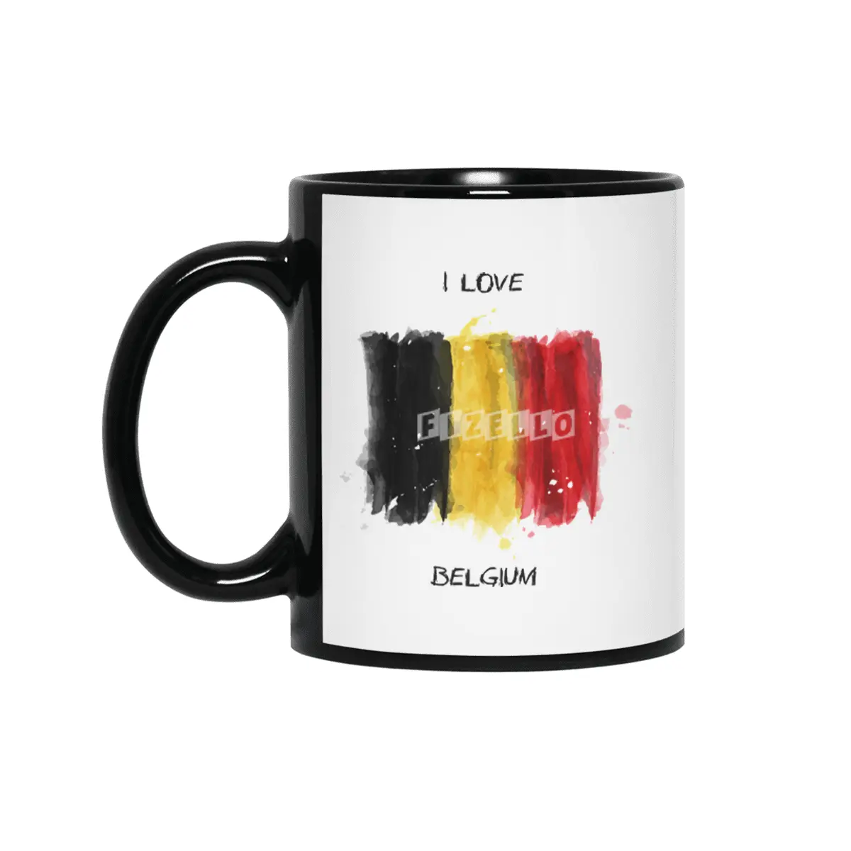 I Love Belgium, My Home, My Country Siyah Kupa