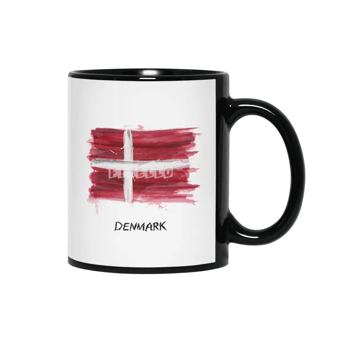 I Love Denmark, My Home, My Country Siyah Kupa