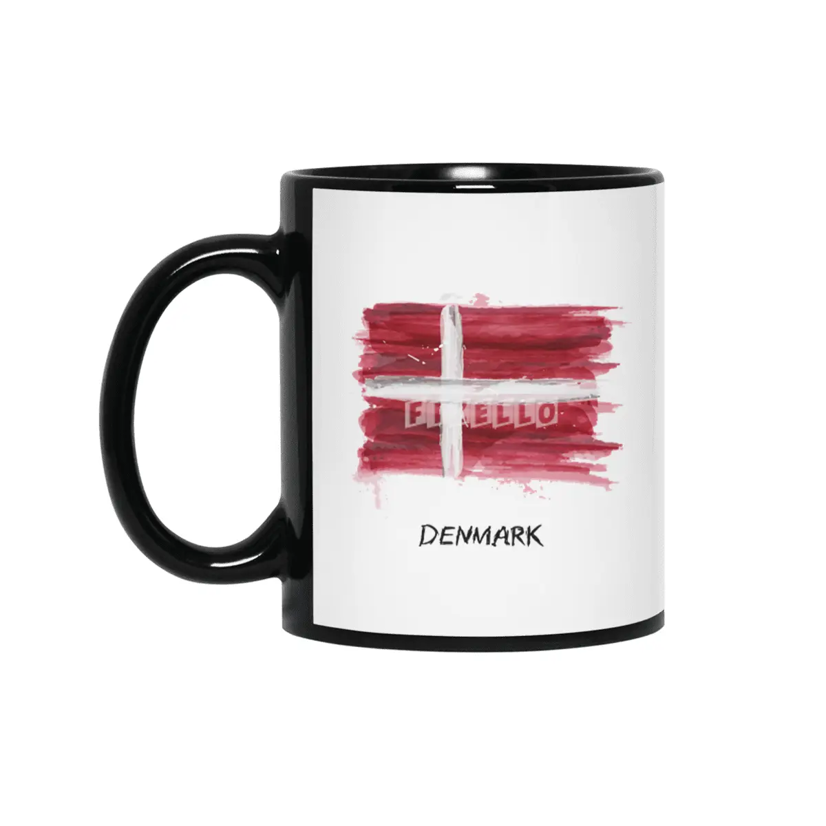 I Love Denmark, My Home, My Country Siyah Kupa