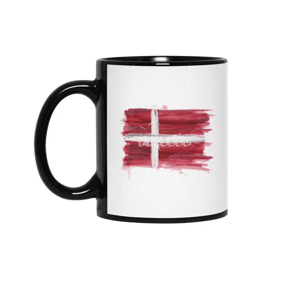 I Love Denmark, My Home, My Country Siyah Kupa