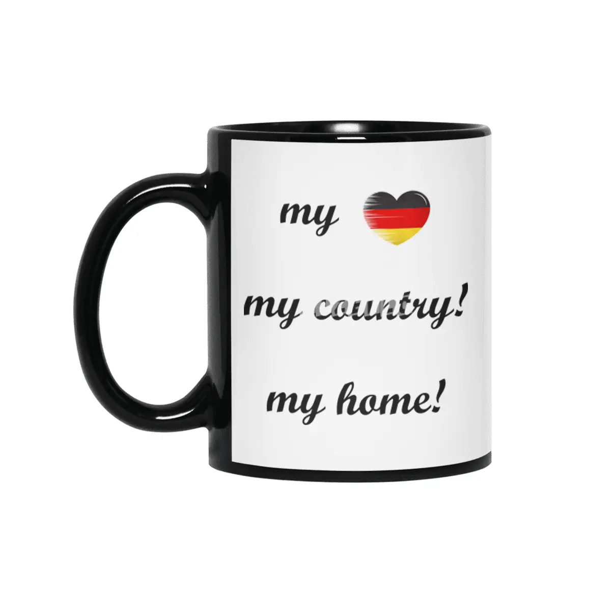 I Love Germany, My Home, My Country Siyah Kupa
