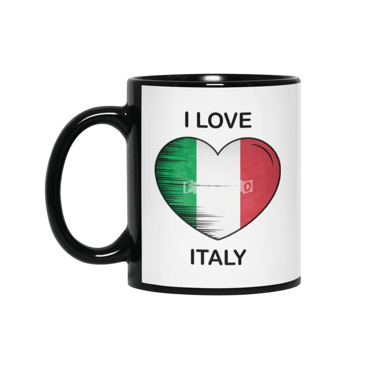 I Love Italy, My Home, My Country Siyah Kupa