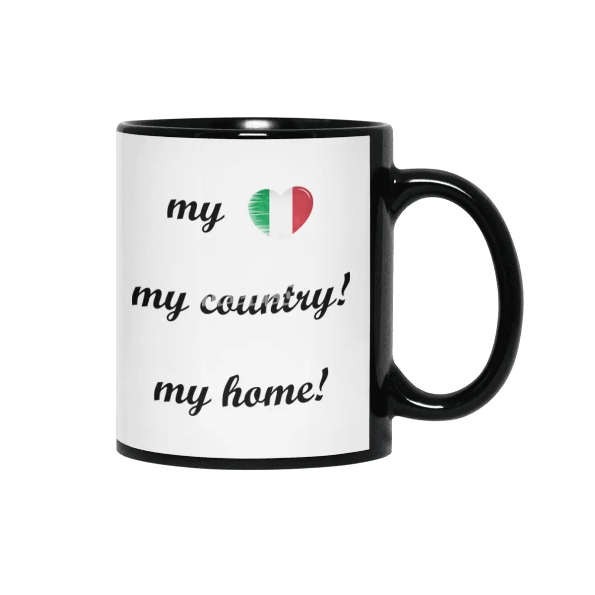 I Love Italy, My Home, My Country Siyah Kupa