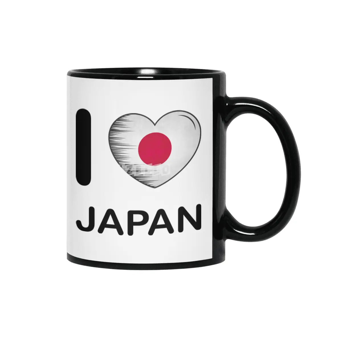 I Love Japan, My Home, My Country Siyah Kupa