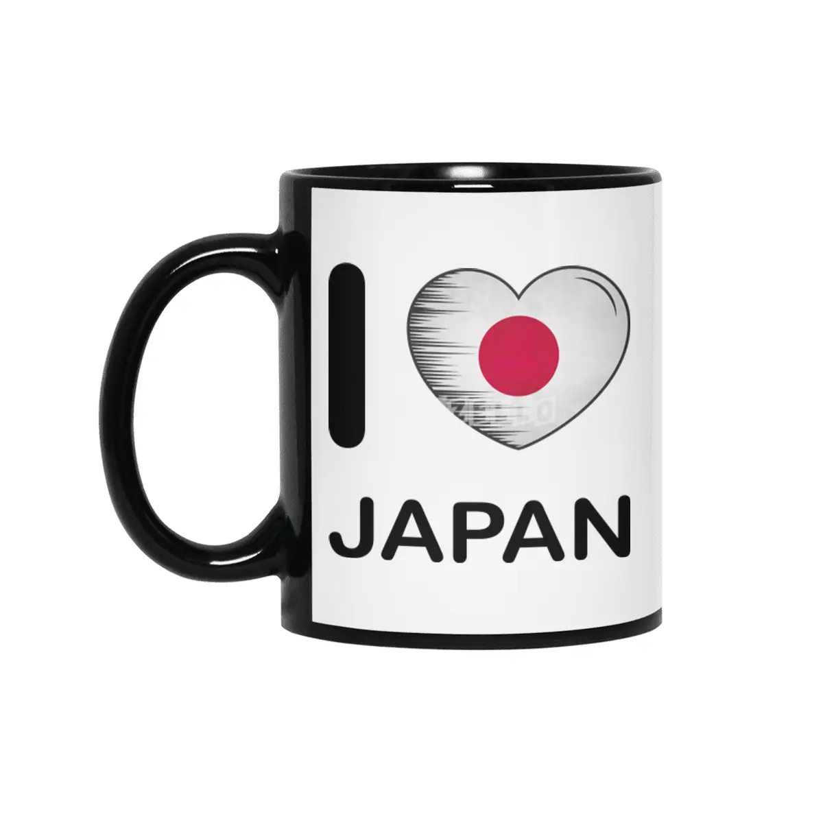 I Love Japan, My Home, My Country Siyah Kupa