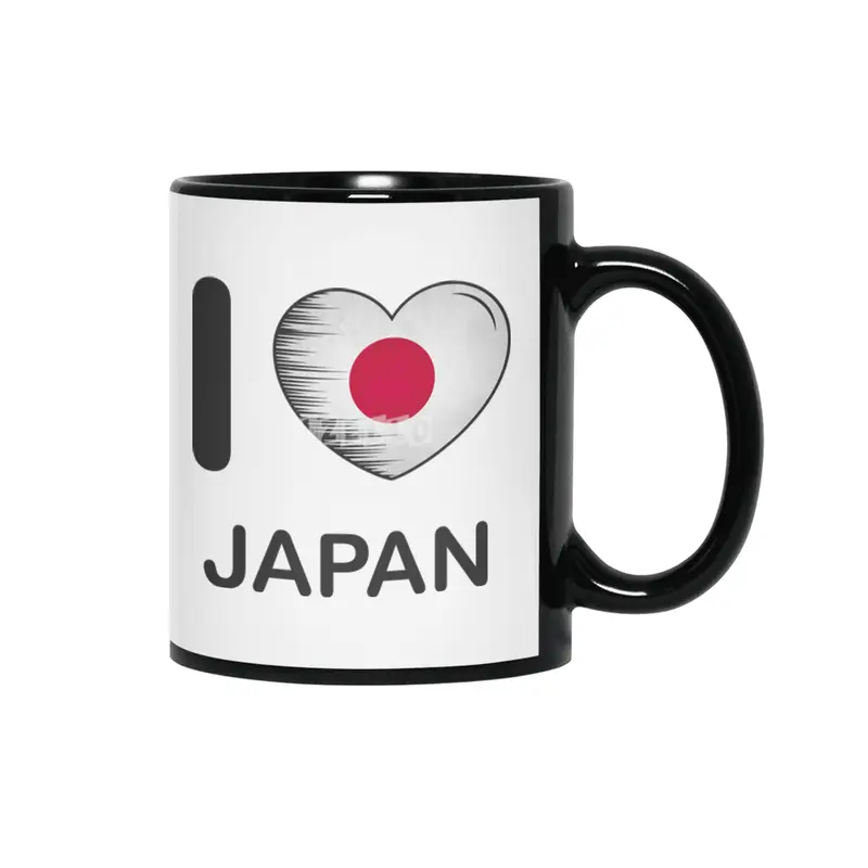 I Love Japan, My Home, My Country Siyah Kupa