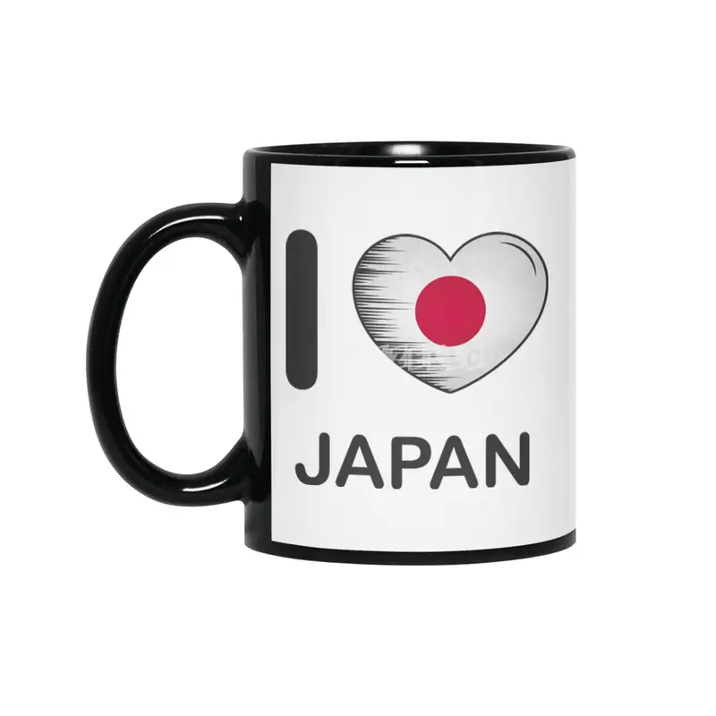 I Love Japan, My Home, My Country Siyah Kupa