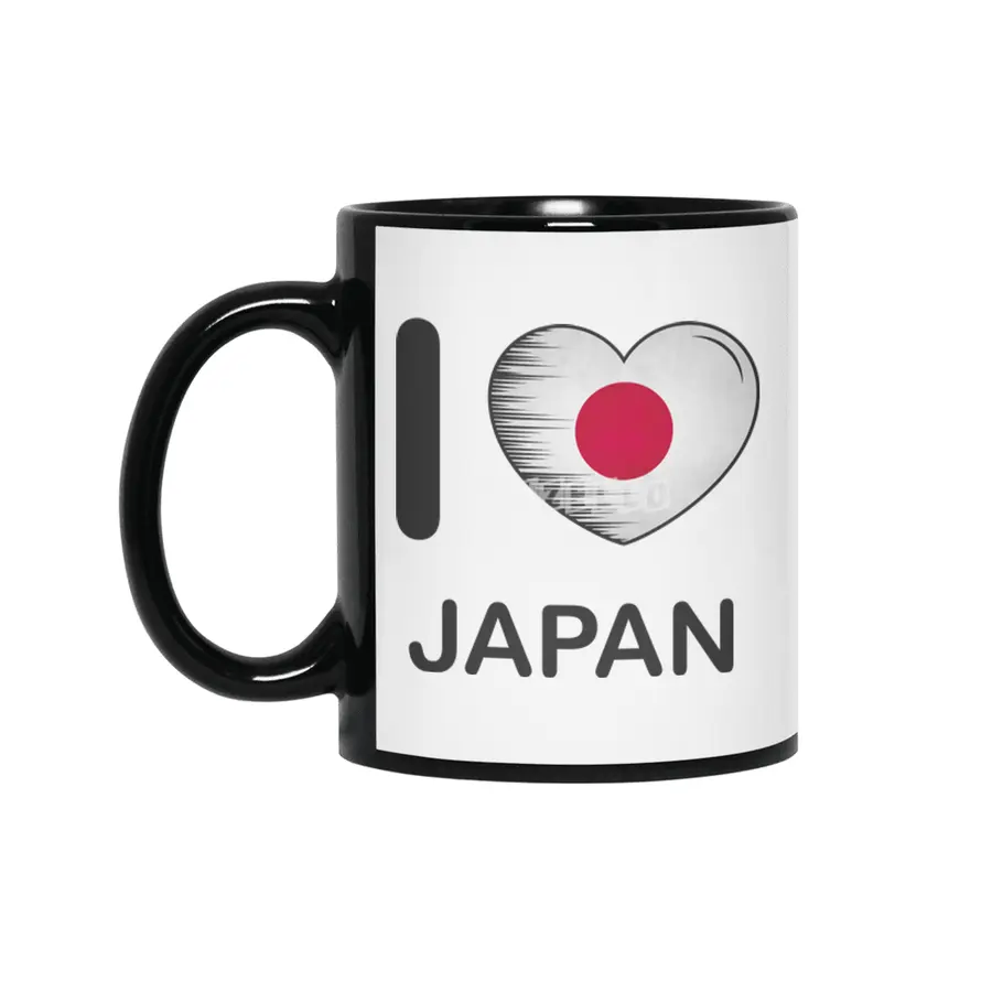I Love Japan, My Home, My Country Siyah Kupa