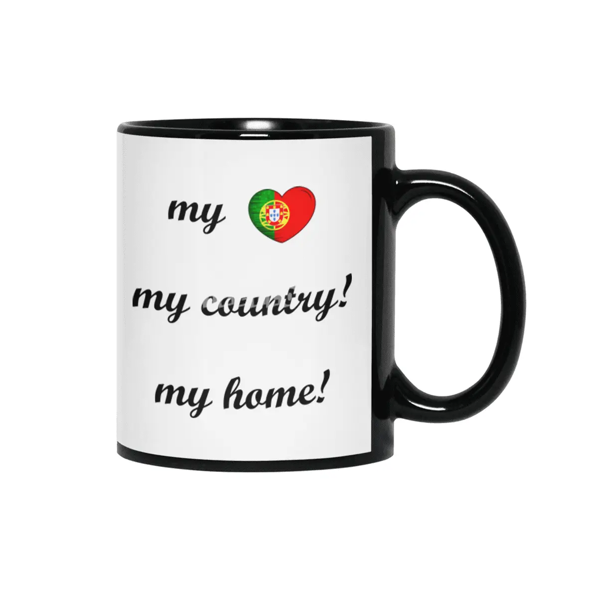 I Love Portugal, My Home, My Country Siyah Kupa