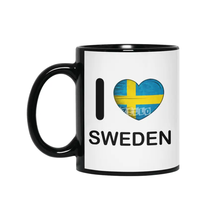 I Love Sweden, My Home, My Country, my Heart Siyah Kupa