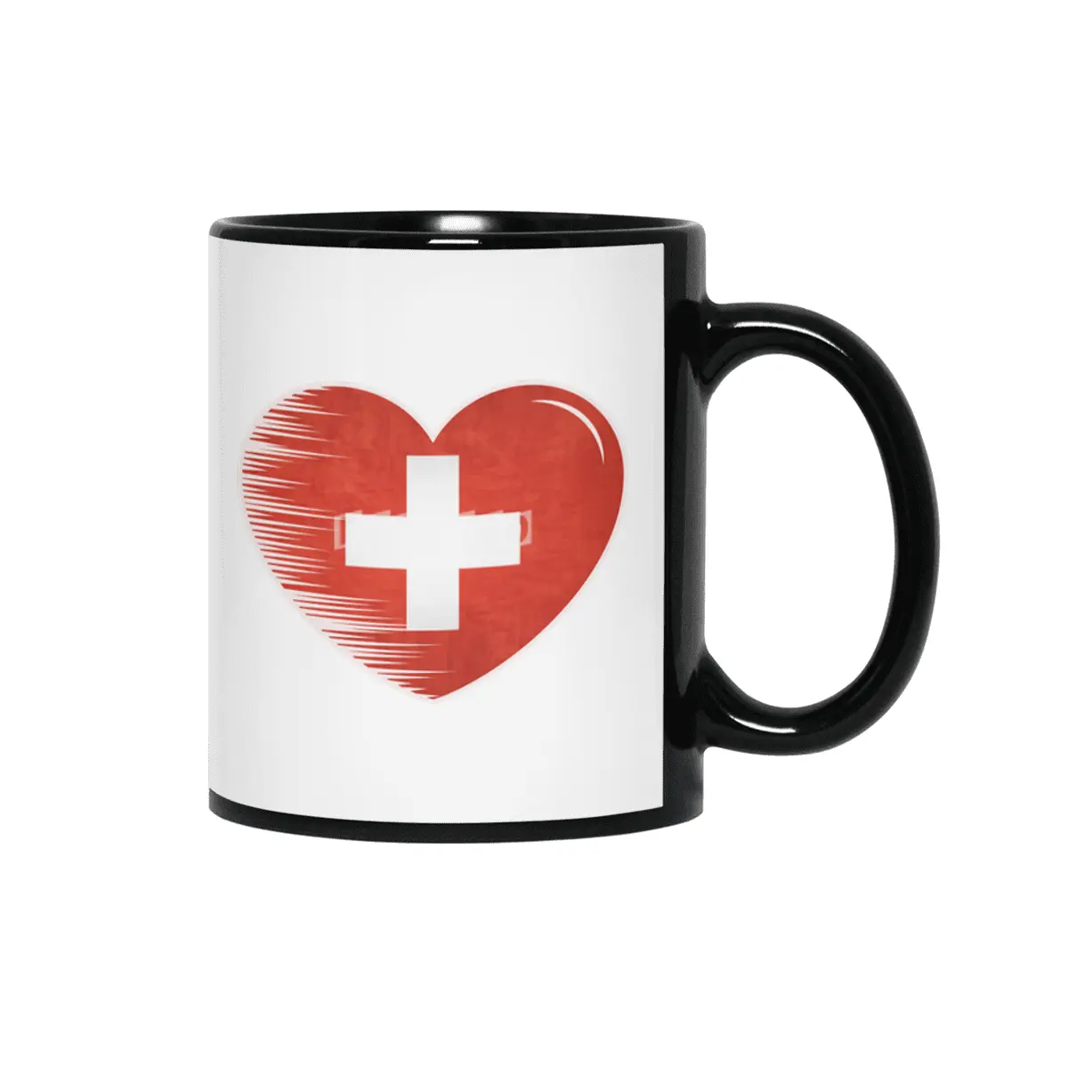 I Love Switzerland, My Home, My Country Siyah Kupa