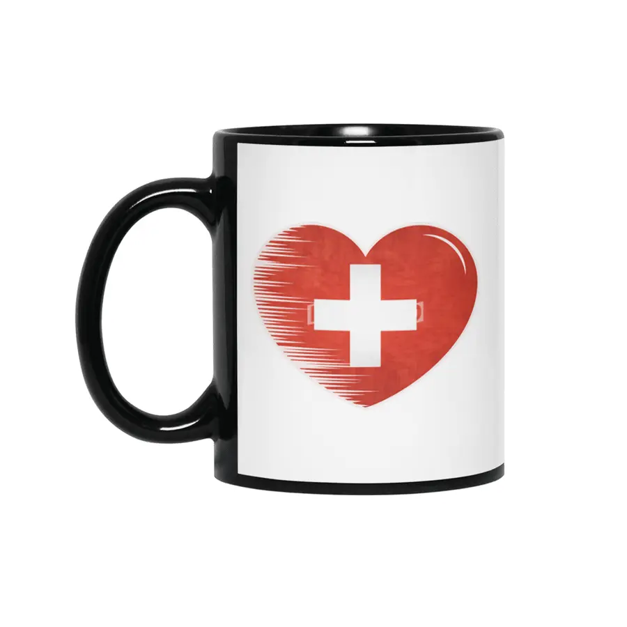 I Love Switzerland, My Home, My Country Siyah Kupa