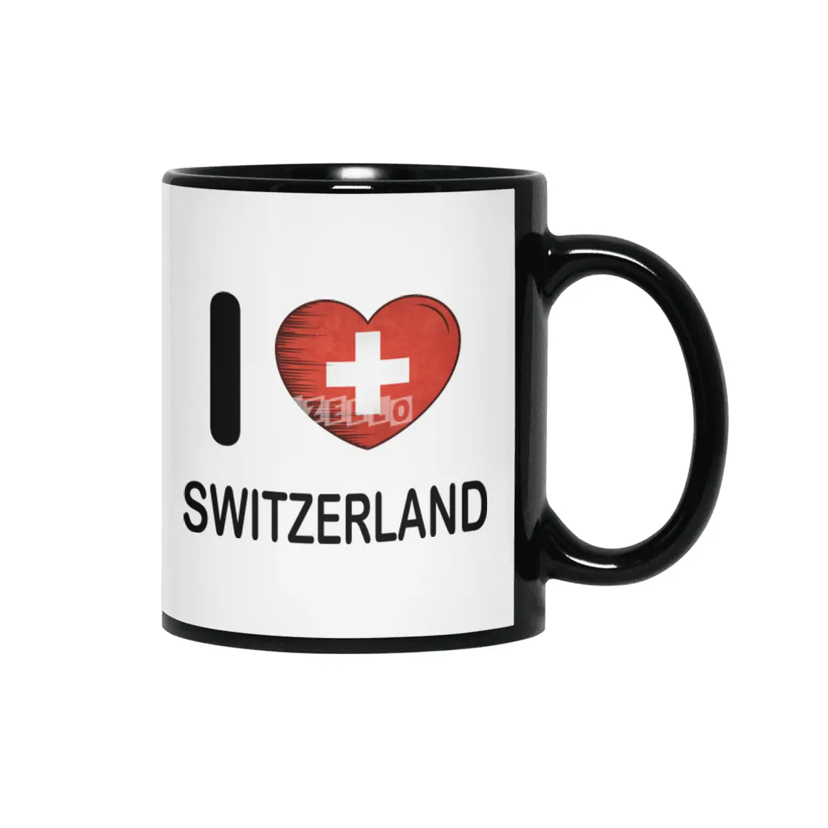 I Love Switzerland, My Home, My Country Siyah Kupa