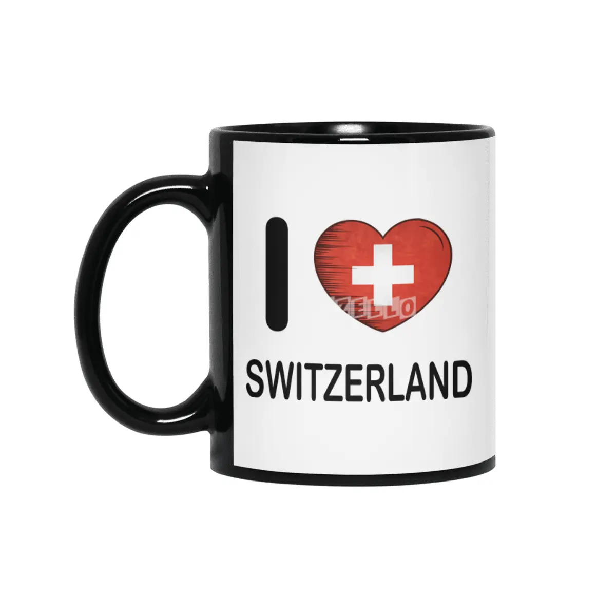 I Love Switzerland, My Home, My Country Siyah Kupa