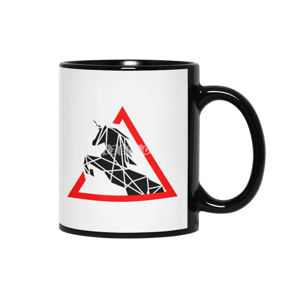 Funny Beautiful Unicorn Road Sign Shirt Siyah Kupa