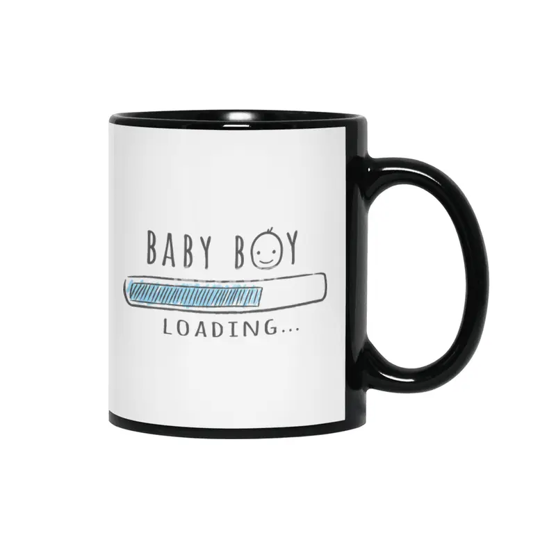 Gift For Pregnant Women. Baby Boy Young Mother Siyah Kupa