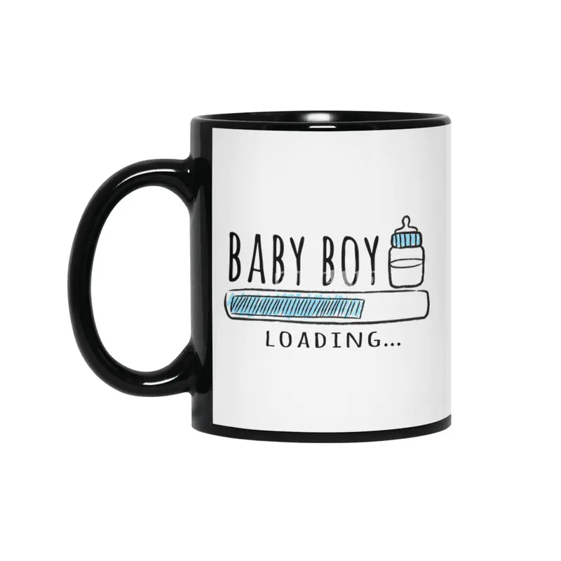 Gift For Pregnant Women. Baby Boy Young Mother Siyah Kupa