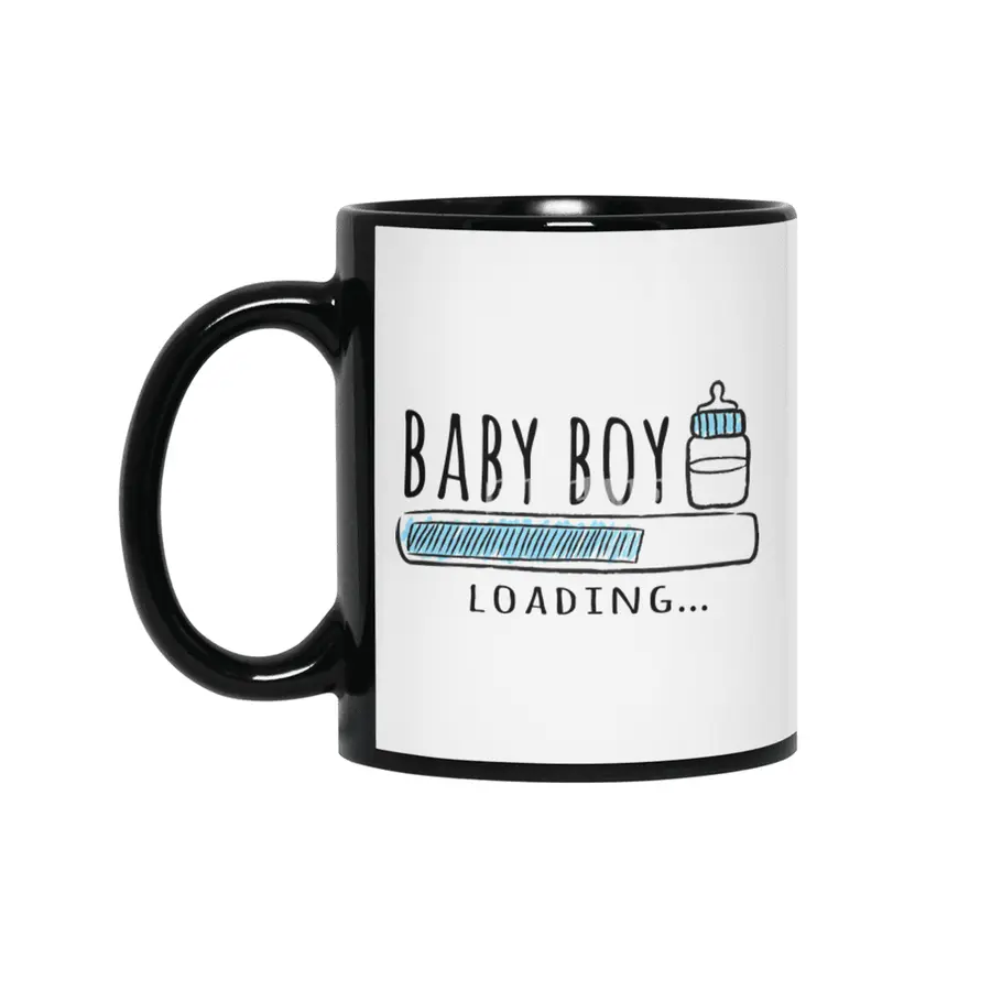 Gift For Pregnant Women. Baby Boy Young Mother Siyah Kupa