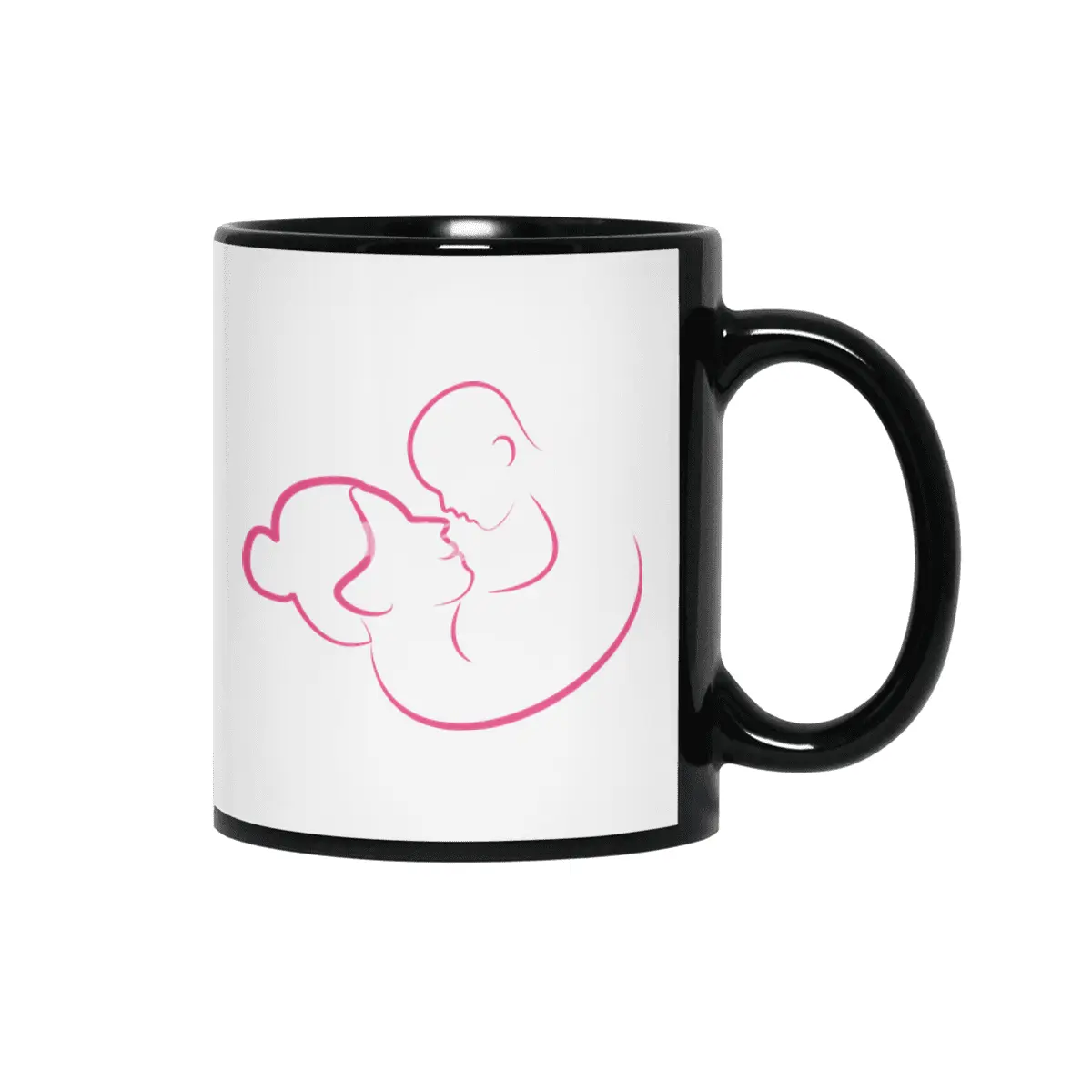 Gift For Pregnant Women. Baby Boy Young Mother Siyah Kupa