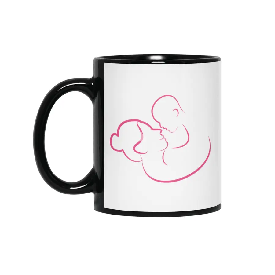 Gift For Pregnant Women. Baby Boy Young Mother Siyah Kupa