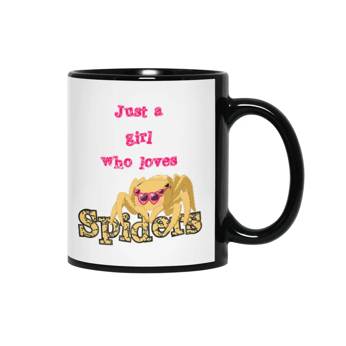 Girl Loves Spiders! Tarantula Gift For Women Siyah Kupa