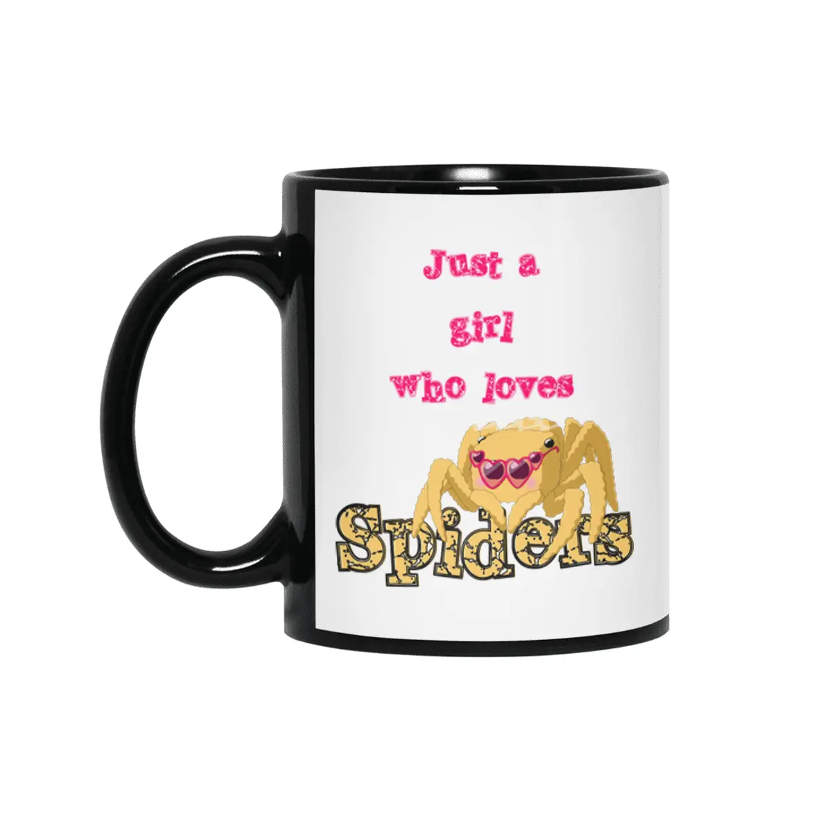 Girl Loves Spiders! Tarantula Gift For Women Siyah Kupa