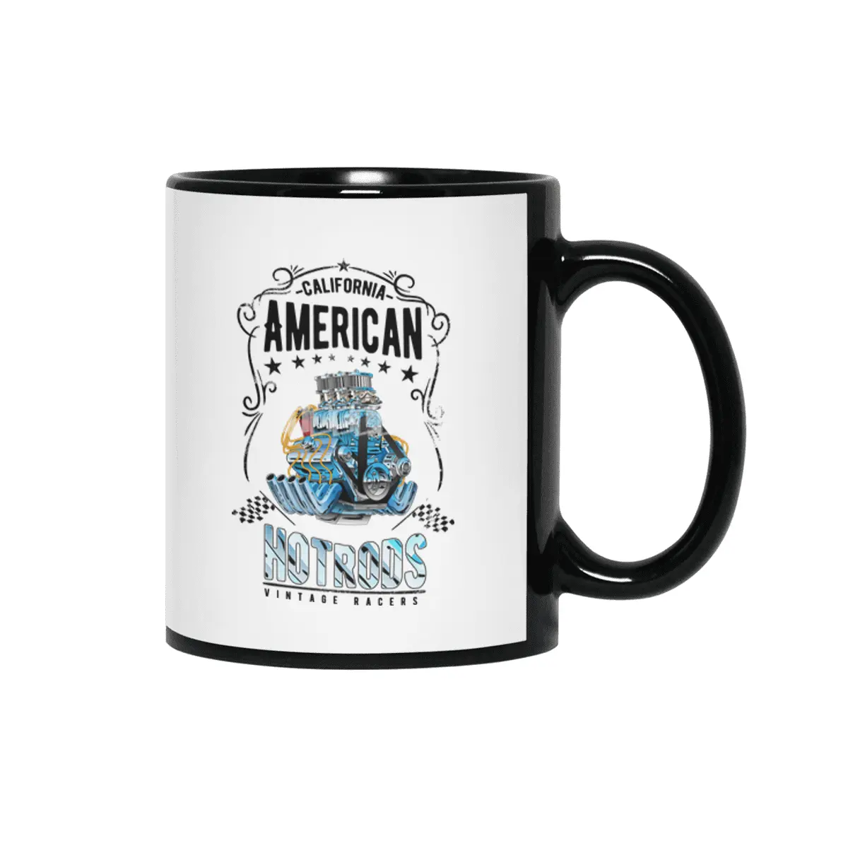 Hot Rod Racer Hotrod Racing Car Gift Siyah Kupa
