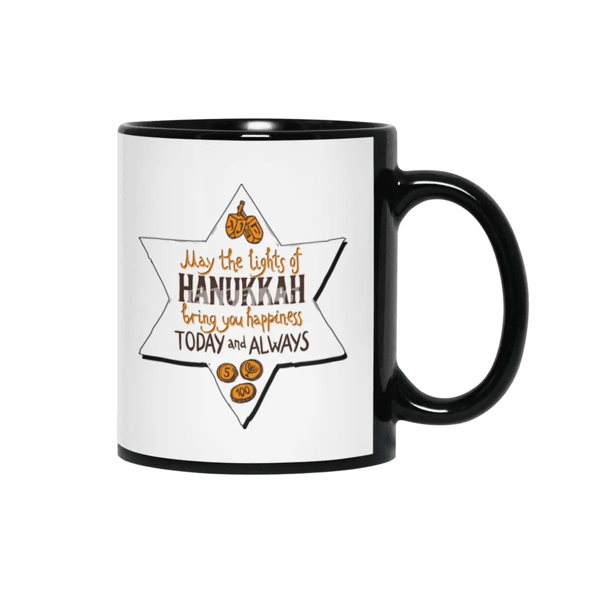 Nice Hanukkah, Hanukka, Lichterfest Jude Gift Siyah Kupa