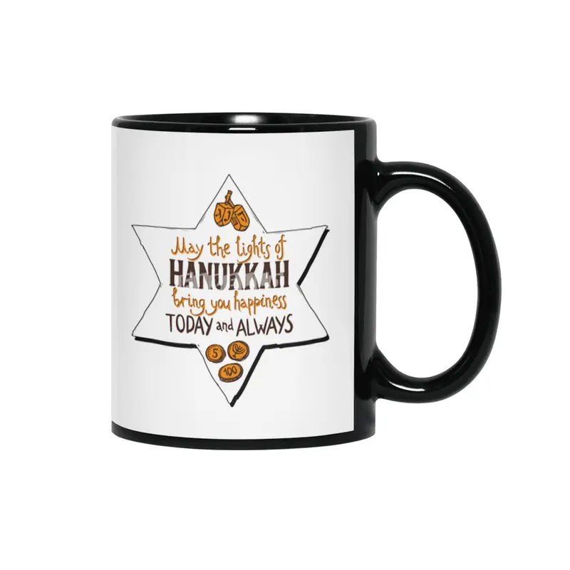 Nice Hanukkah, Hanukka, Lichterfest Jude Gift Siyah Kupa