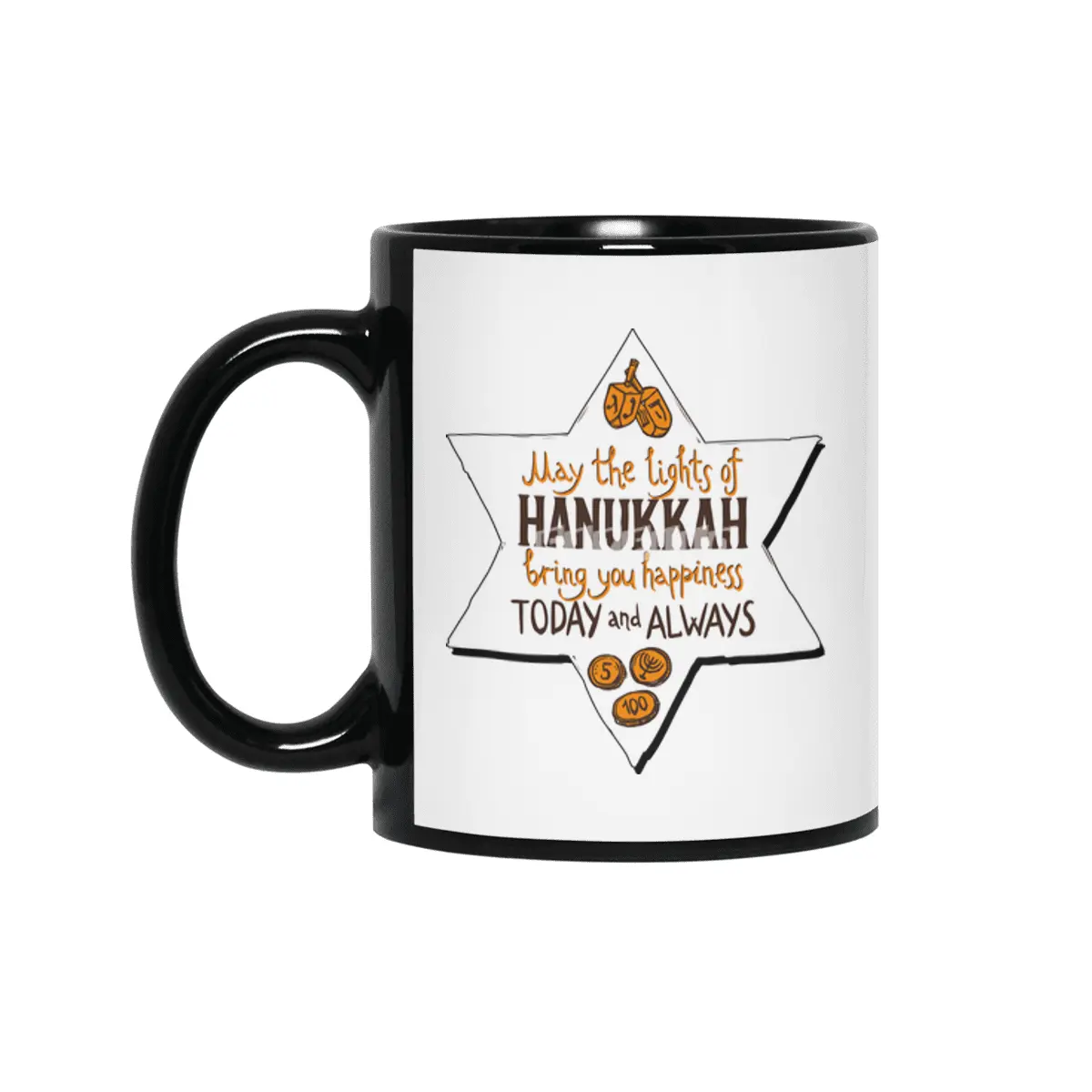 Nice Hanukkah, Hanukka, Lichterfest Jude Gift Siyah Kupa