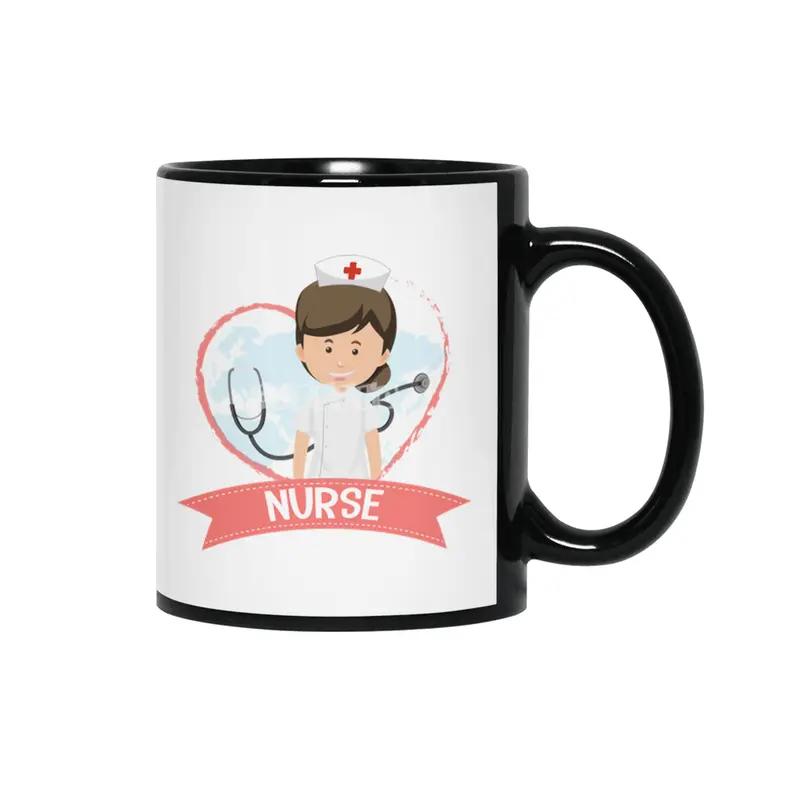 Nurse funny quote gift birthday christmas saying Siyah Kupa