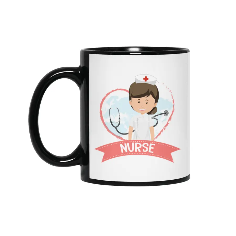 Nurse funny quote gift birthday christmas saying Siyah Kupa
