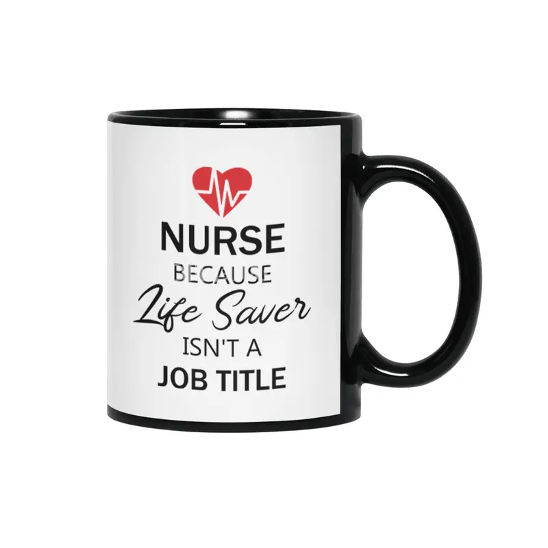 Nurse funny quote gift birthday christmas saying Siyah Kupa