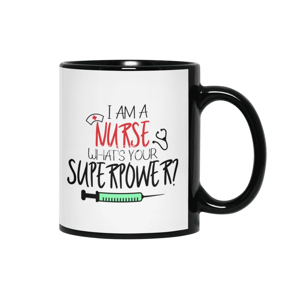 Nurse funny quote gift birthday christmas saying Siyah Kupa