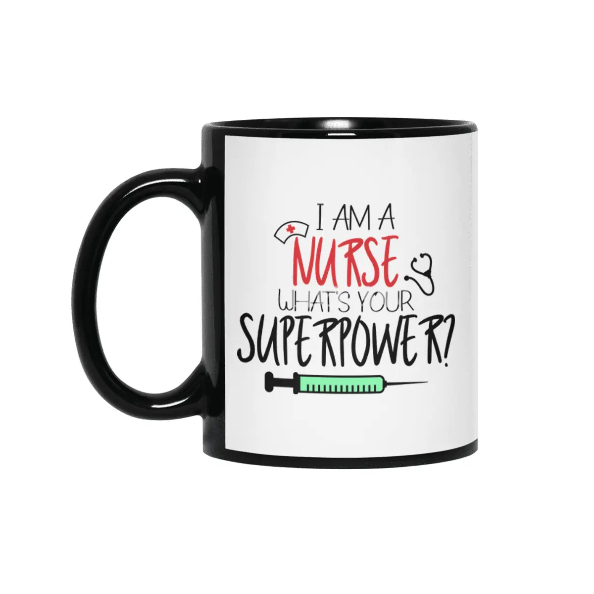Nurse funny quote gift birthday christmas saying Siyah Kupa