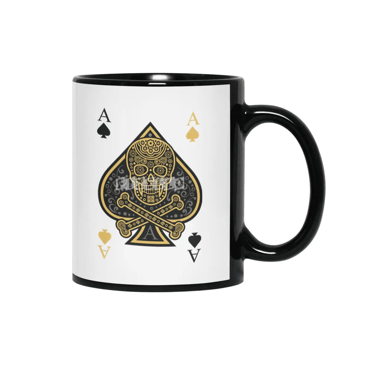 Poker Ace Of Spades Skull Las Vegas Gift Siyah Kupa