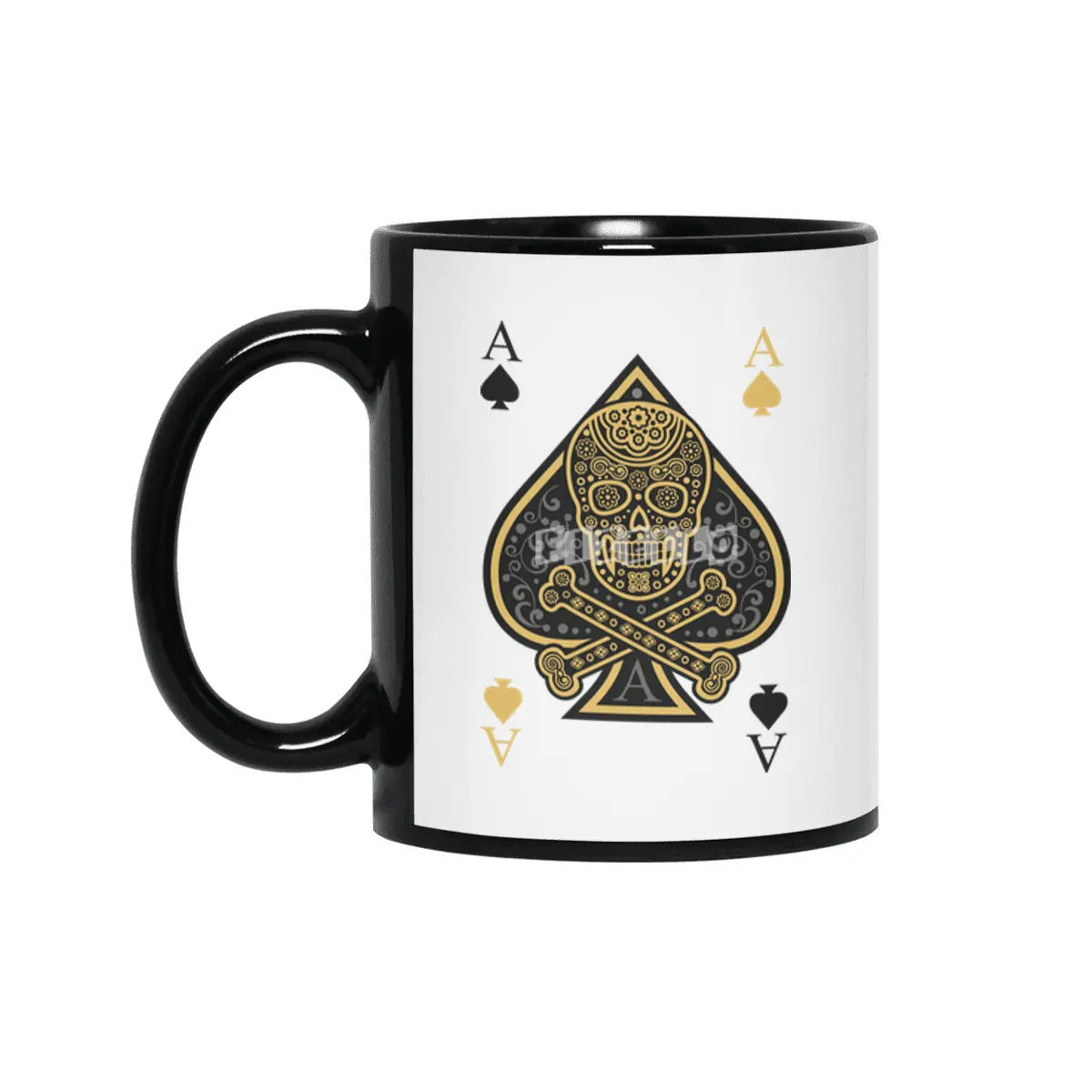 Poker Ace Of Spades Skull Las Vegas Gift Siyah Kupa