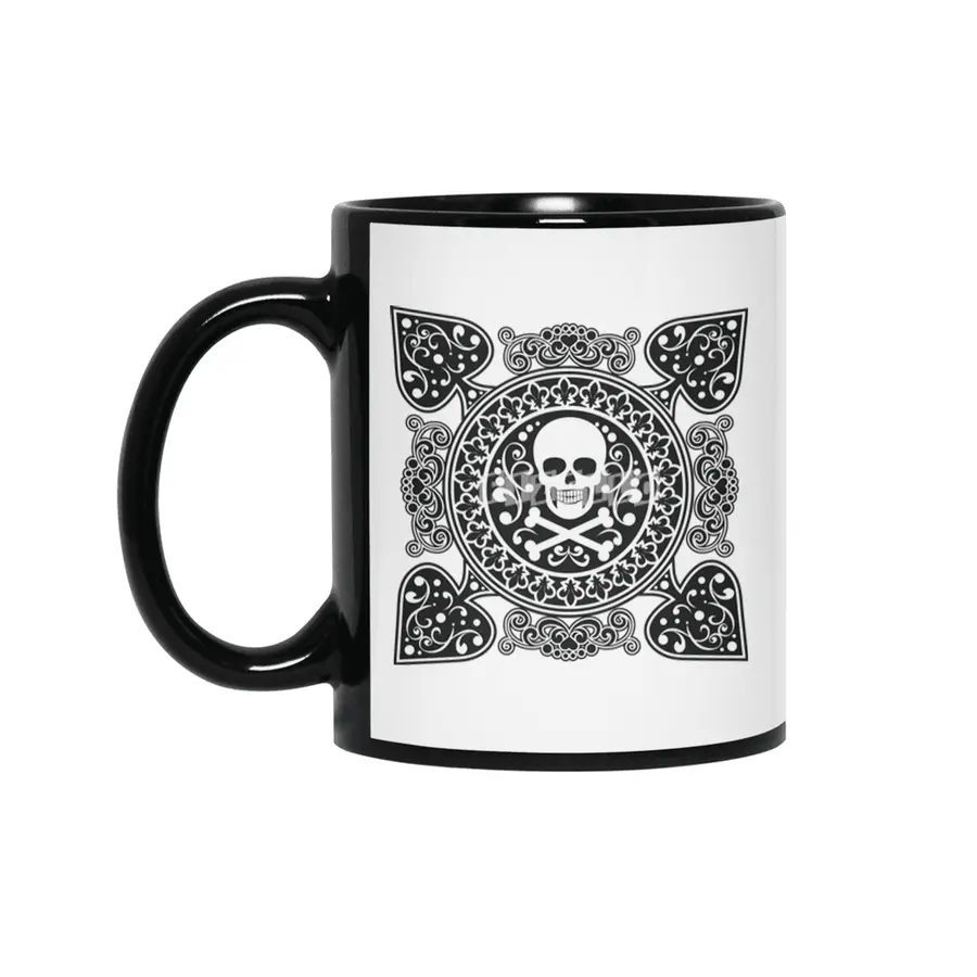 Poker Ace Of Spades Skull Las Vegas Gift Siyah Kupa