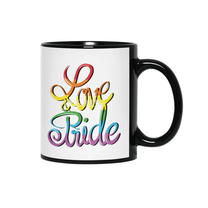 Rainbow Gay Lesbian Transgender Bisexual Love Siyah Kupa