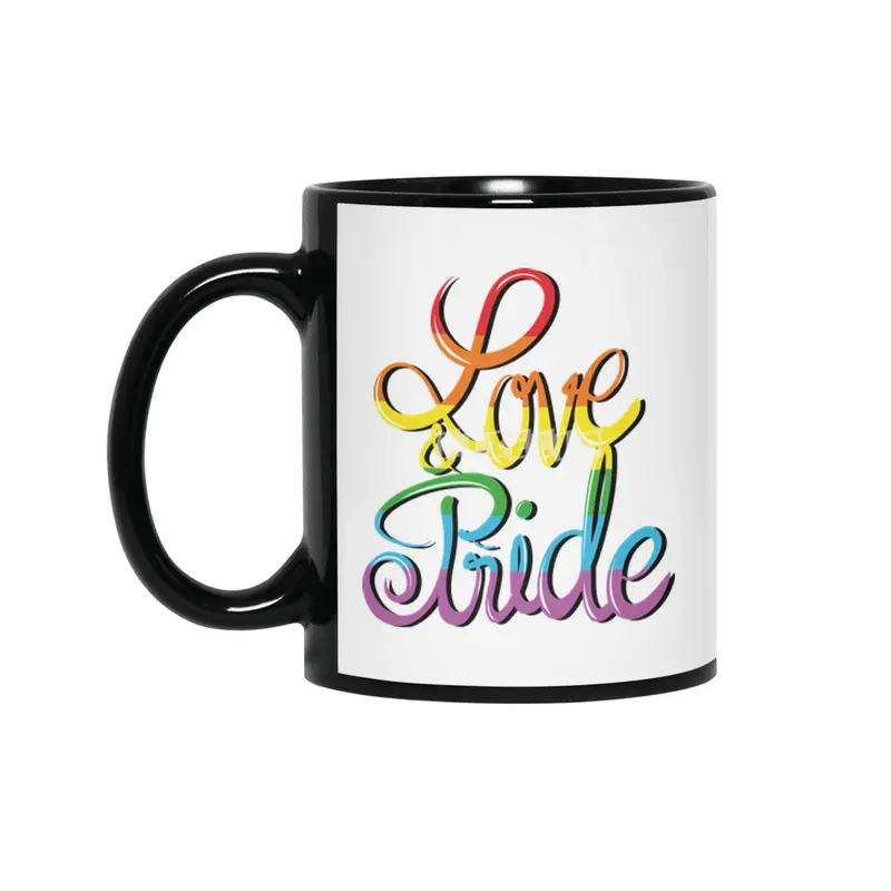 Rainbow Gay Lesbian Transgender Bisexual Love Siyah Kupa