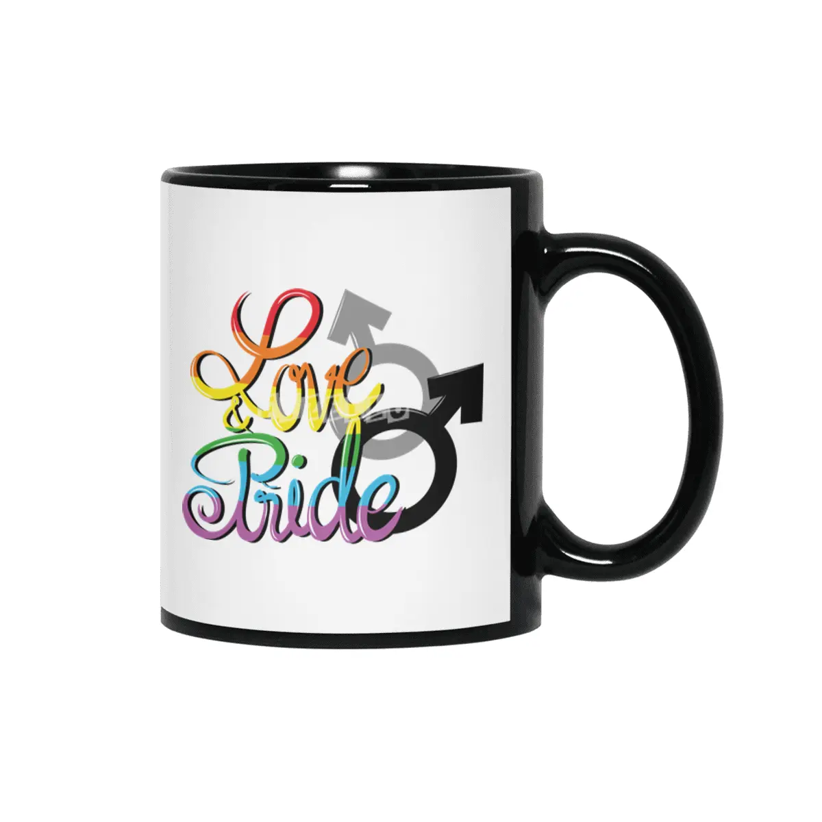 Rainbow Gay Lesbian Transgender Bisexual Love Siyah Kupa