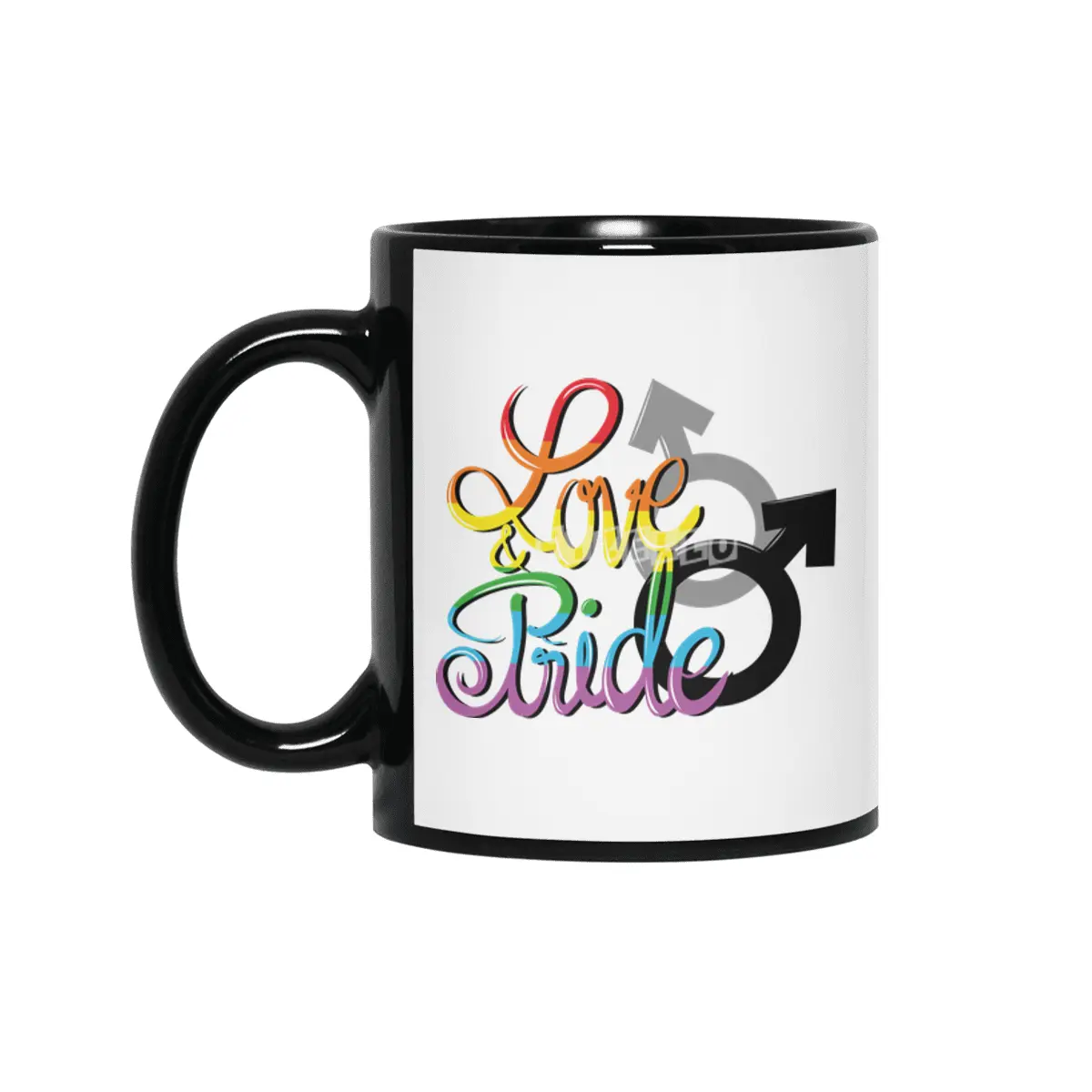 Rainbow Gay Lesbian Transgender Bisexual Love Siyah Kupa