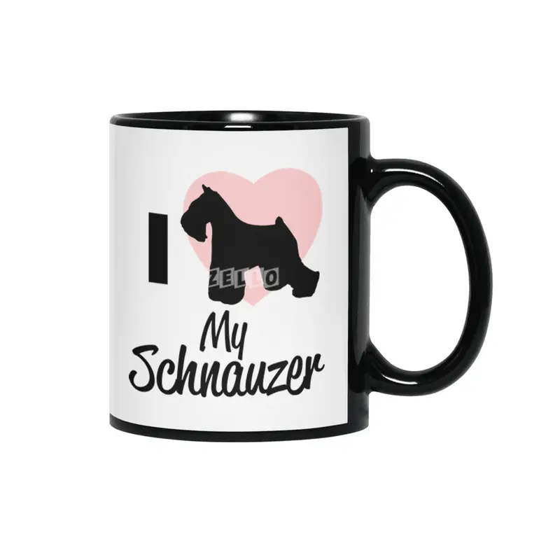 Schnauzer Dogs Dog Lover Gift Siyah Kupa