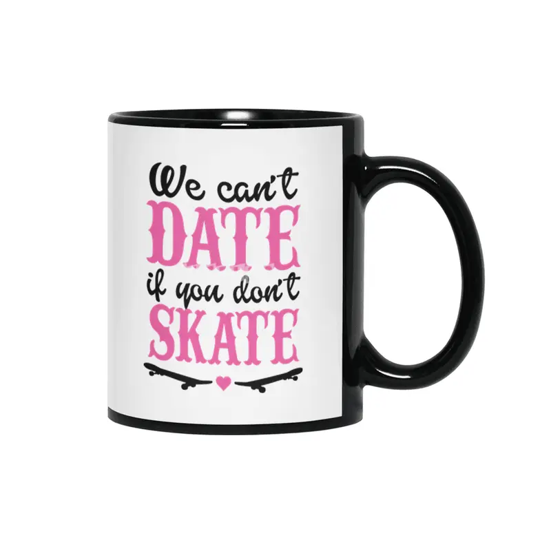 Skateboard Skater Girl Shirt Sk8er Skateboarder Siyah Kupa