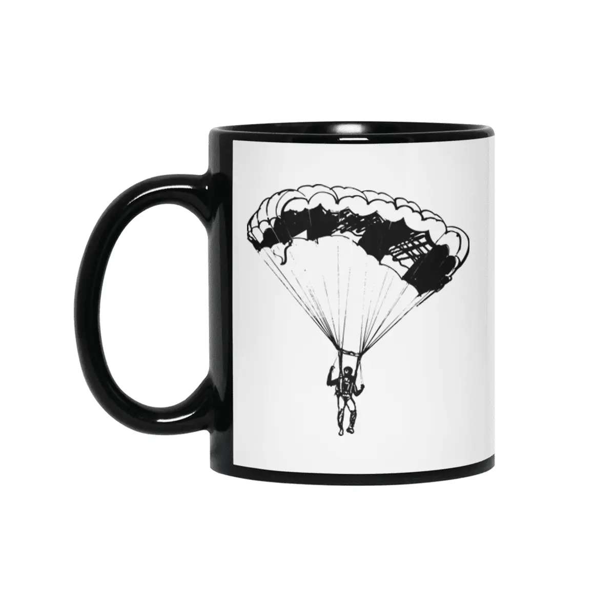 Skydiving, Skydive, Freefly, Parachute, Flying Siyah Kupa