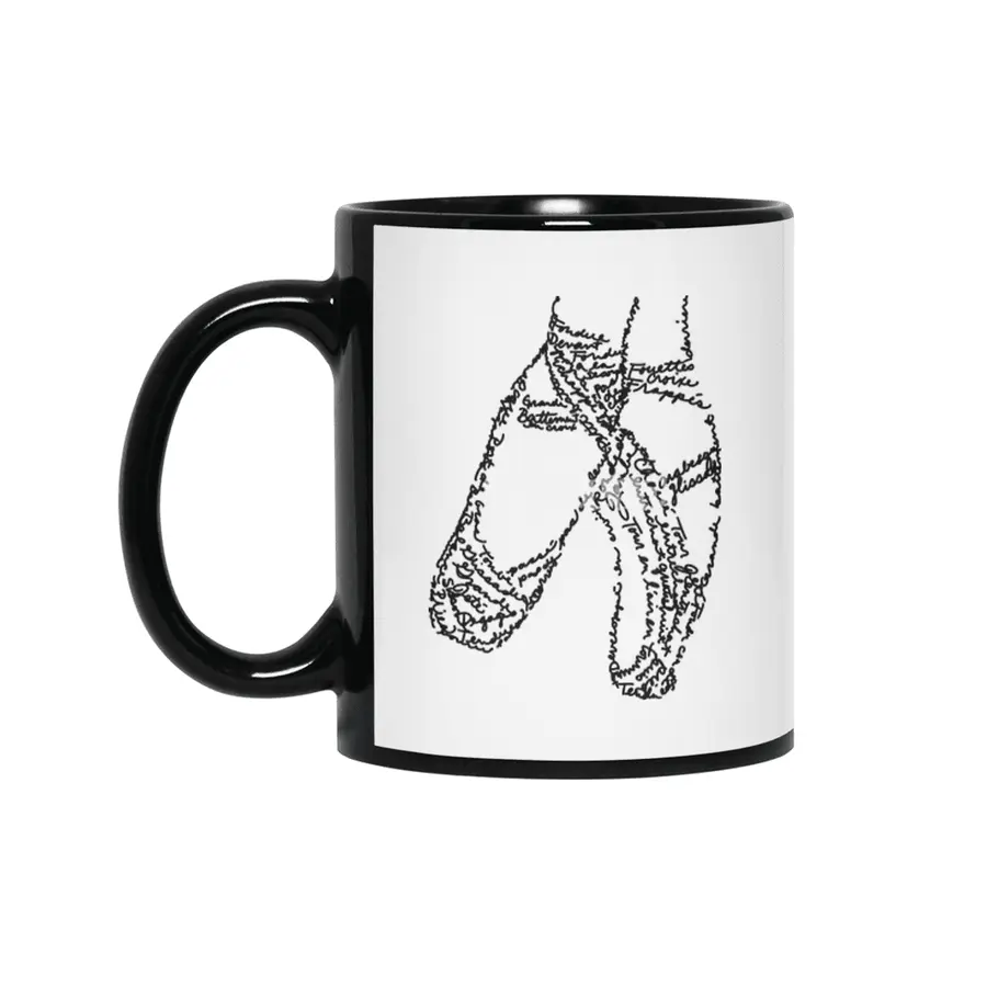 Ballet Pointe Shoes Word Art Siyah Kupa