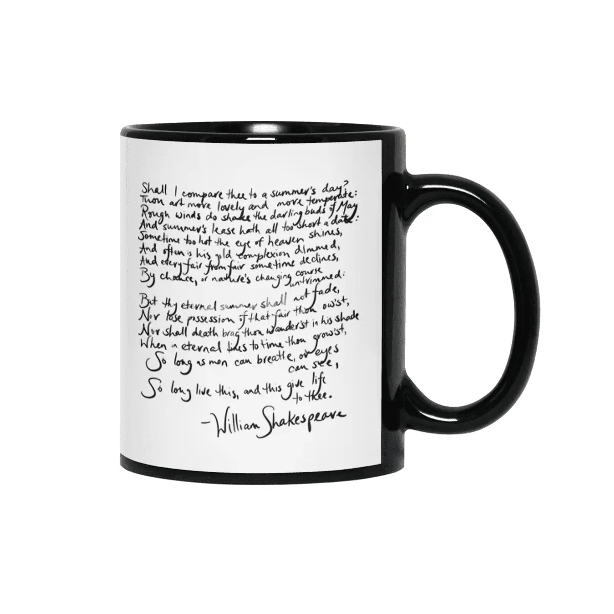 Shakespeare's Sonnet 18 Siyah Kupa