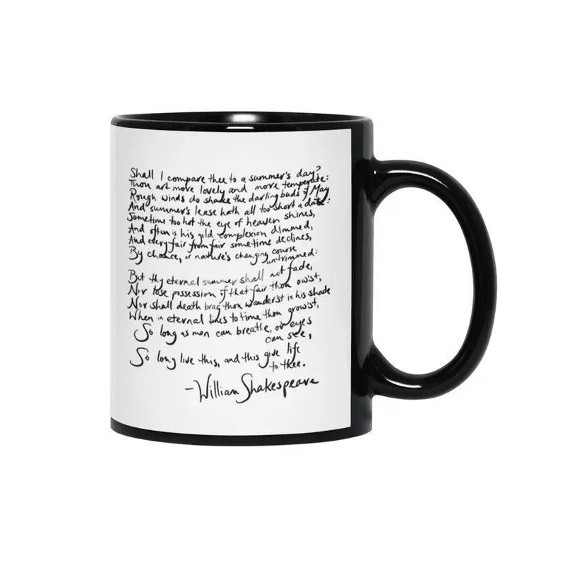 Shakespeare's Sonnet 18 Siyah Kupa