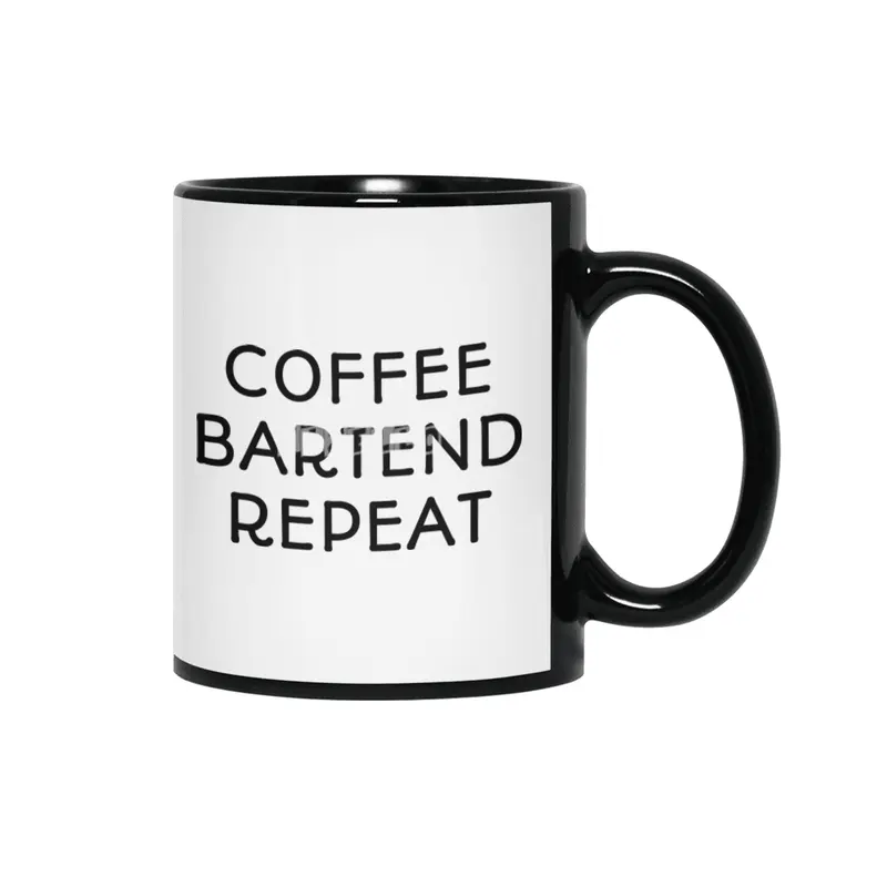 Coffee Bartend Repeat Siyah Kupa